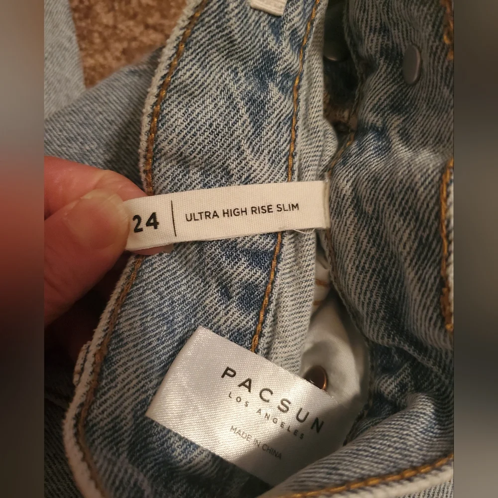 Pacsun Acid Wash Women Ultra High Rise Slim Jeans - Picture 5 of 8